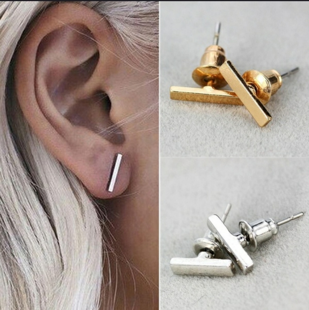 Silver Bar Earrings